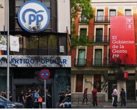 Futuro Vegetal ataca con pintura negra las sedes de PSOE y PP para denunciar la financiación de la industria cárnica