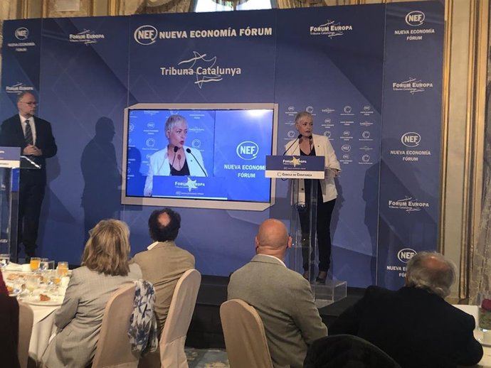 La alcaldable de Cs en Barcelona, Anna Grau, durante una intervención en 'Fórum Europa. Tribuna Catalunya'