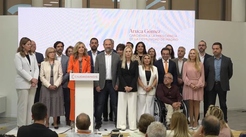 La candidata de Ciudadanos a la Presidencia de la Comunidad de Madrid, Aruca Gómez, ha presentado este lunes una lista electoral de cara al 28 de mayo