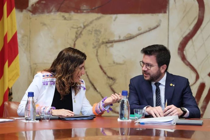 Reunión del Consell Executiu este martes, con el presidente Pere Aragons y la consellera Laura Vilagr.