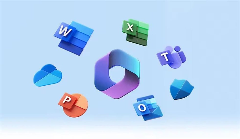 Logo de Microsoft 365 y sus aplicaciones.