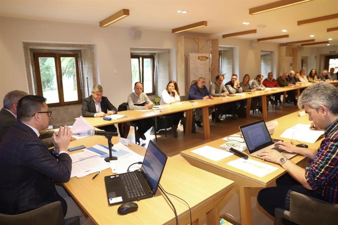 El Conselleiro do Medio Rural, José Gónzalez, en la presntación de la actualización del plan Pladiga 2023