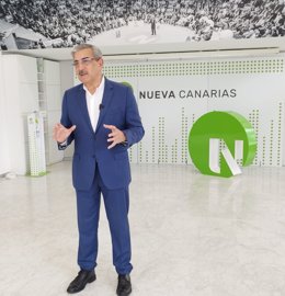 El presidente de NC y candidato a la Presidencia del Gobierno de Canarias, Román Rodríguez