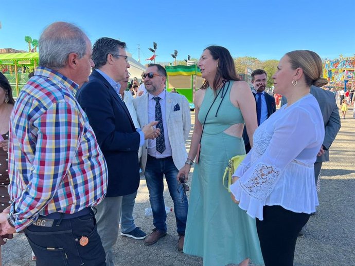 Loles López en el recinto ferial de Sevilla