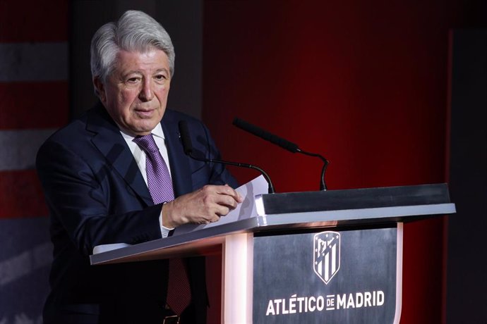 Archivo - Enrique Cerezo, President of Atletico de Madrid during the Tribute to Paulo Futre on the 35th anniversary of his debut as an Atletico de Madrid player at Civitas Metropolitano stadium on February 23, 2023, in Madrid, Spain.