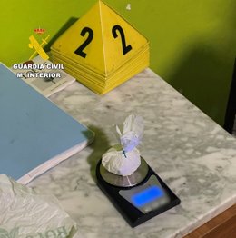 Droga aprehendida por la Guardia Civil tras la desmantelación de un punto de venta dedicado a la distribucion de cocaína en Fuente-Álamo