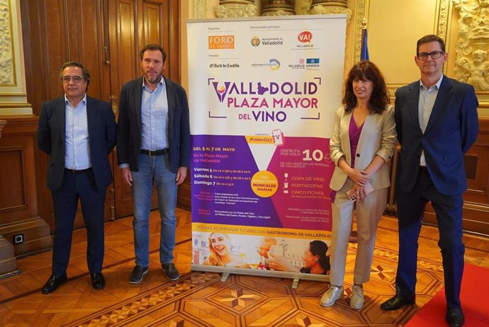 Presentación del evento Plaza Mayor del Vino, que se celebra en Valladolid entre el 5 y el 7 de mayo.