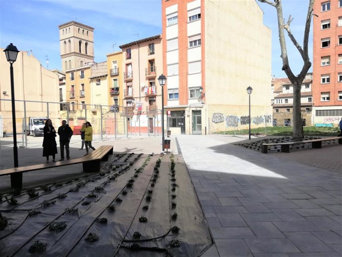 Archivo - Imagen de la nueva Plaza Rosario Lamela, en La Villanueva de Logroño