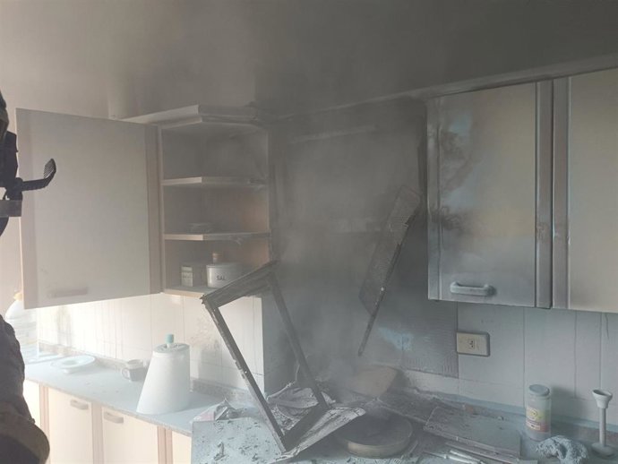 Imagen de la cocina calcinada.