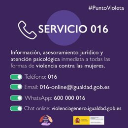 Archivo - Servicio 016 de violencia contra las mujeres