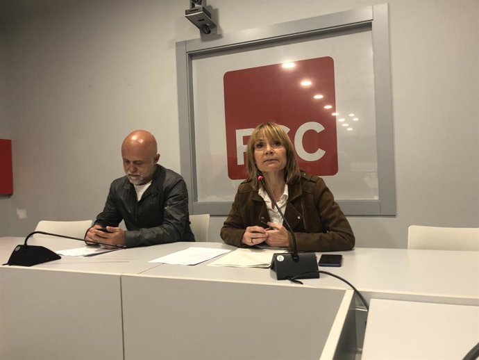 La viceprimera secretaria de Organización del PSC, Llusa Moret, en un encuentro con periodistas en la sede del partido