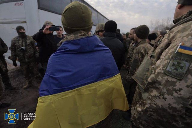 Archivo - Soldados ucranianos liberados del cautiverio ruso