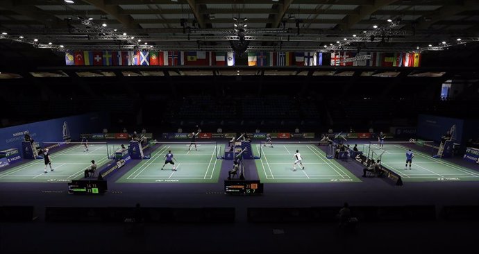 Archivo - Europeo de Bádminton 2022, en el  Centro Deportivo Municipal de Gallur.