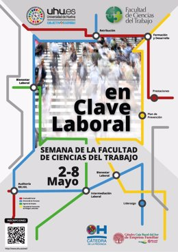 Cartel de la Semana de la Facultad de Ciencias del Trabajo 'En Clave Laboral'.