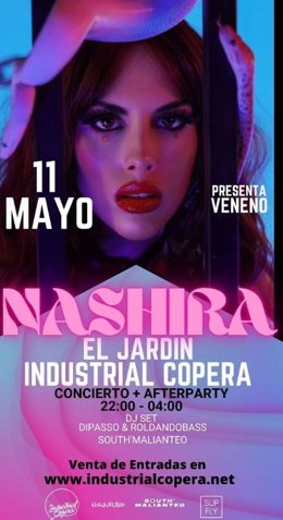 Cartel oficial concierto Nashira en sala Industrial Copera
