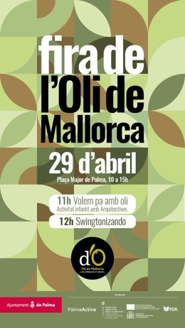 Cartel promocional de la 3 edición de la Feria del Aceite de Mallorca.