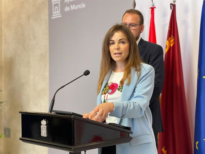 La portavoz del PP municipal, Rebeca Pérez, en la rueda de prensa