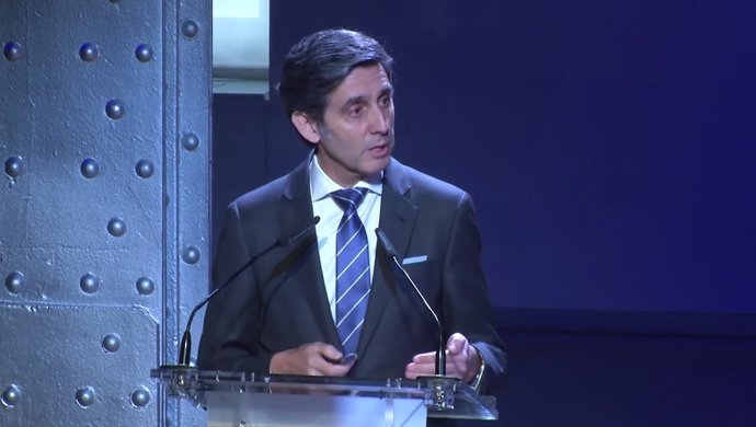 El presidente de Telefónica, José María Alvarez-Pallete, participa en la jornada 'Web 3.0 - Tecnología, Gobernanza, Trabajo' organizado por UGT este miércoles 27 de abril de 2023 en la Fundación Telefónica