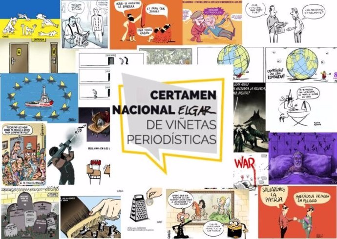 Diputación acoge la primera exposición de viñetas periodísticas del Certamen Elgar