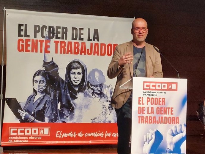 El secretario general de CCOO, Unai Sordo, en Albacete.