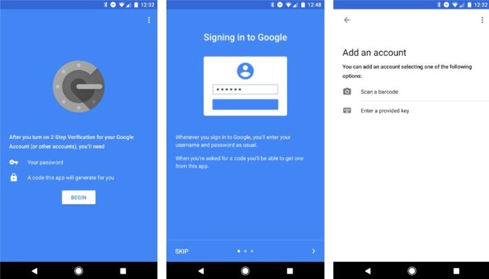 Muestra de la 'app' Google Authenticator.