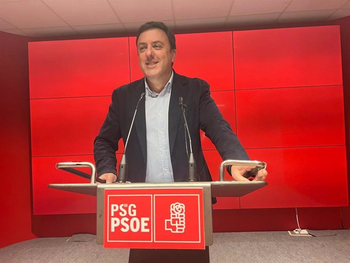 El secretario xeral del PSdeG, Valentín González Formoso, en rueda de prensa este jueves