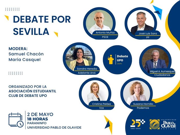 Programa de cartel del debate electoral con los candidatos de las principales formaciones políticas.