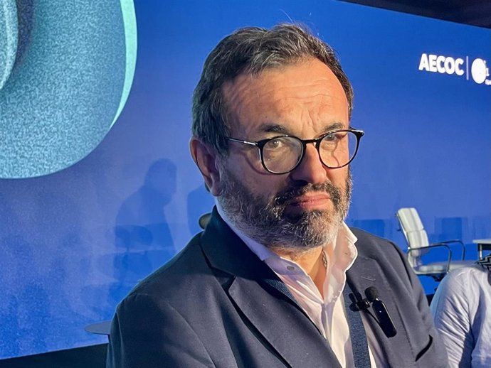 El presidente de la Aecoc, Ignacio González, este jueves en Barcelona