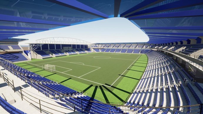Simulación del nuevo estadio de Bahía Sur en San Fernando (Cádiz)
