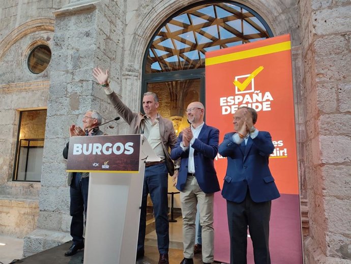 El vicepresidente nacional de Vox, Javier Ortega Smith, en un acto de partido en Burgos