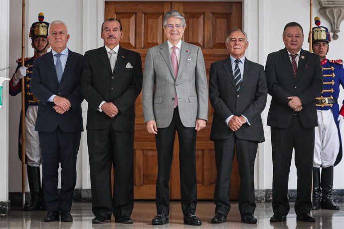 Reunión del Consejo de Seguridad Pública y del Estado de Ecuador con el presidente, Guillermo Lasso