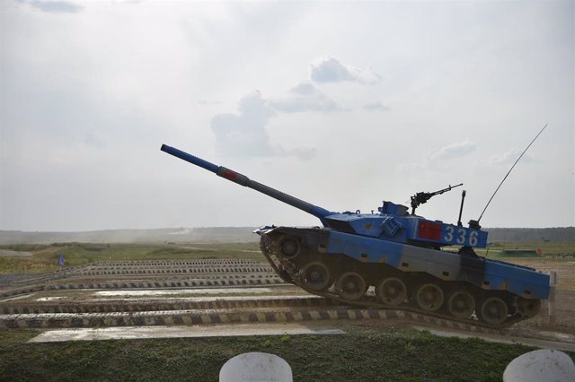 Archivo - Un carro de combate de China durante los Juegos Internacionales del Ejército celebrados en Rusia en 2022