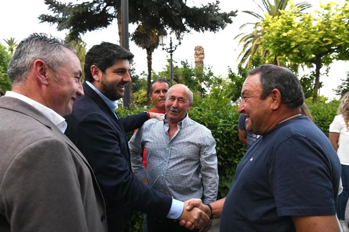 El presidente del Partido Popular de la Región de Murcia, Fernando López Miras, en la presentación del candidato del PP a la alcaldía de Moratalla, Juan Soria