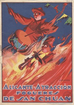 Cartel histórico de las fiestas de Hogueras de Alicante.