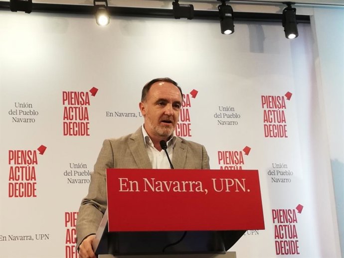 Javier Esparza, presidente de UPN y candidato a la Presidencia del Gobierno de Navarra.