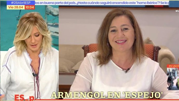 La secretaria general del PSIB-PSOE, presidenta del Govern y candidata a la reelección, Francina Armengol, en 'Espejo Público'