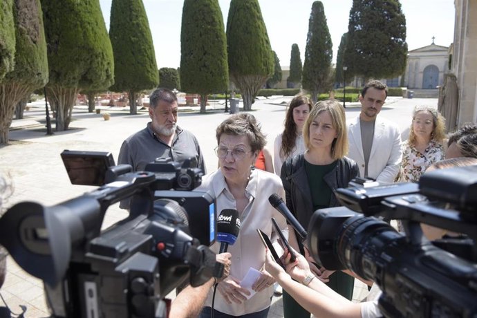 La candidata de Unidas Podemos a la presidencia del Govern, Antnia Jover, junto a Jessica Albiach