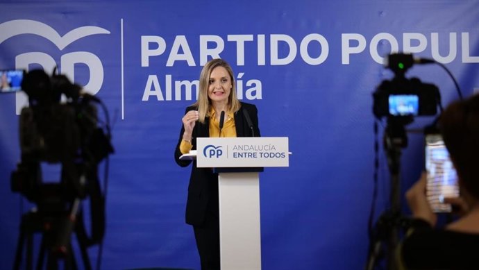 La portavoz del PP-A, Maribel Torregrosa, en una foto de archivo en rueda de prensa.