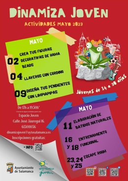 Cartel del programa 'Dinamiza Joven' del Ayuntamiento de Salamanca