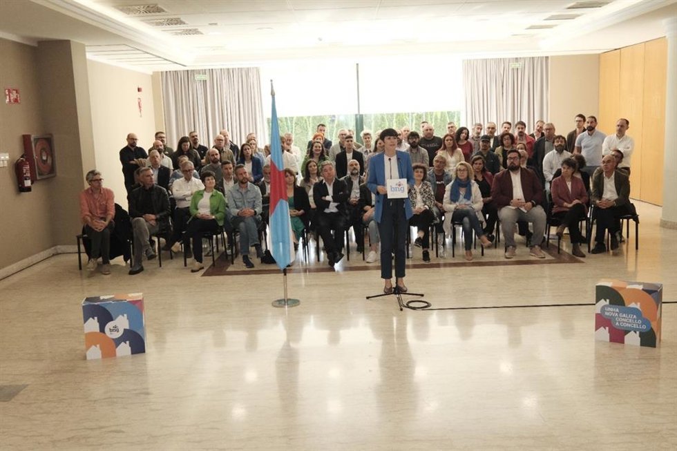 Acto del BNG en el que participan la portavoz nacional, Ana Pontón, cargos institucionales del Parlamento, Congreso y candidatos y alcaldes