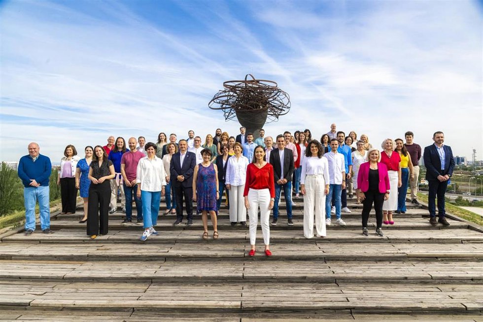 Foto de familia de la candidatura del PSOE al Ayuntamiento de Madrid encabezada por Reyes Maroto
