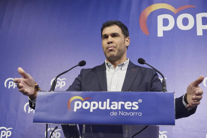 Archivo - Javier García, candidato del Partido Popular de Navarra a la Presidencia del Gobierno foral.