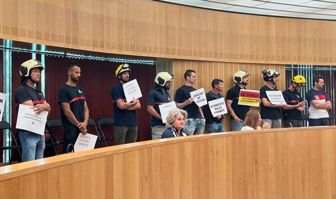 Imagen de archivo de protesta de bomberos de APEI