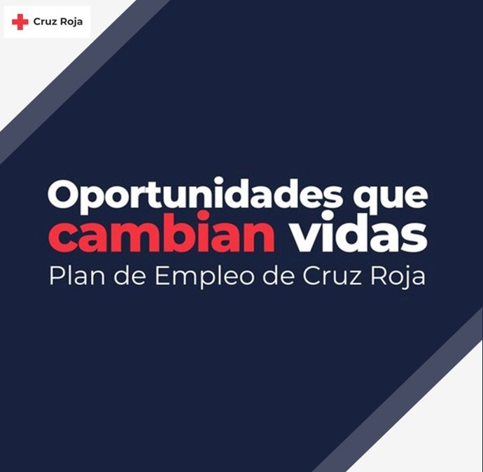 Cartel del Plan de Empleo de Cruz Roja.
