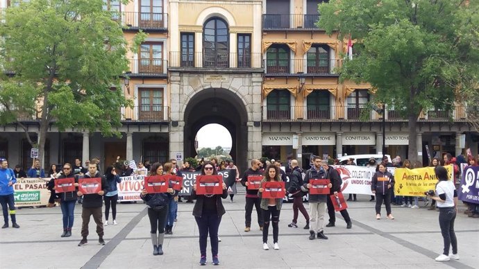 Archivo - Manifestación antitaurina en Toledo.
