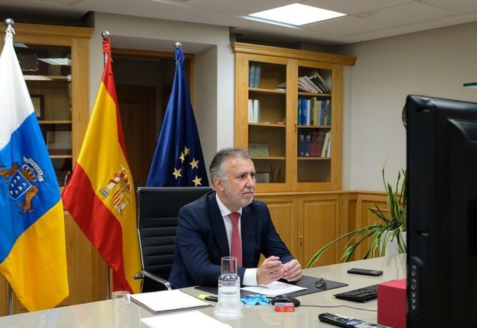 Archivo - El presidente de Canarias, Ángel Víctor Torrres, durante la reunión de este domingo