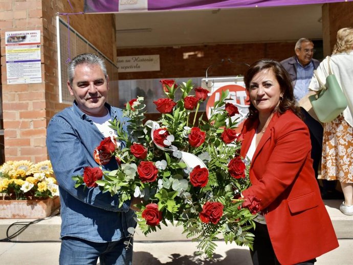Concha Andreu y Jesús Izquierdo, en el homenaje en La Barranca por el 1 de Mayo