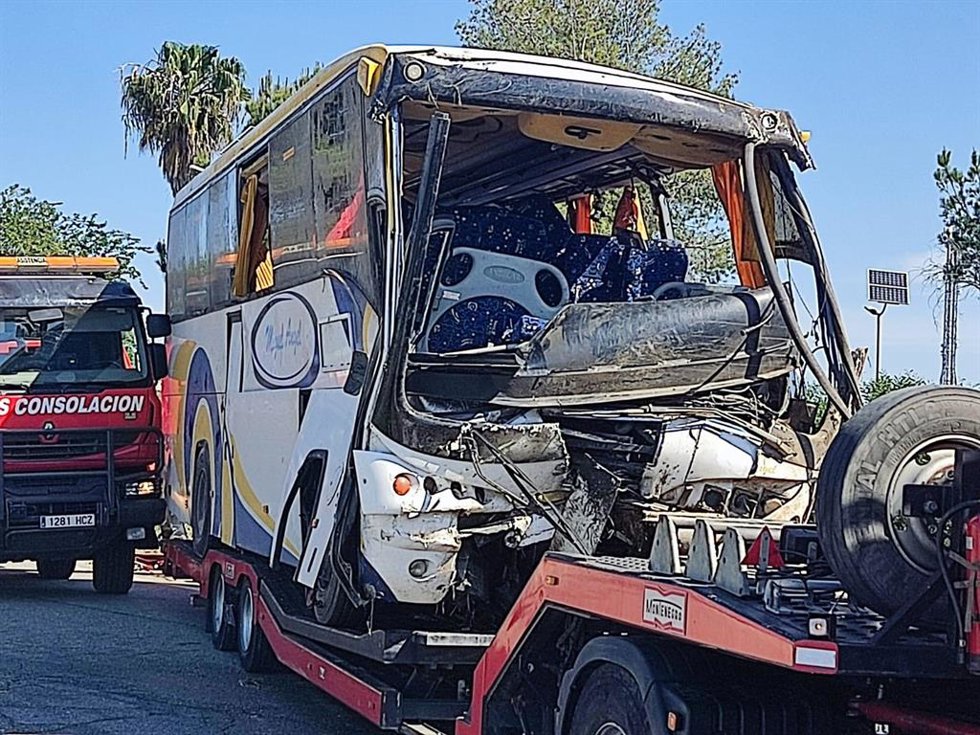 Imagen del bus siniestrado