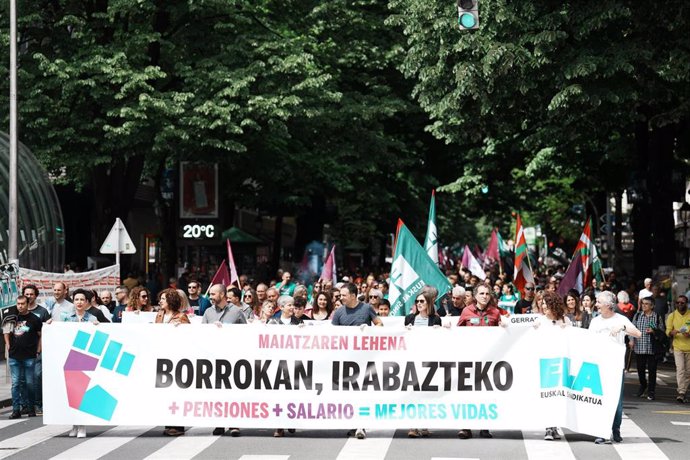 Manifestación de ELA en Bilbao con motivo del Día del Trabajador