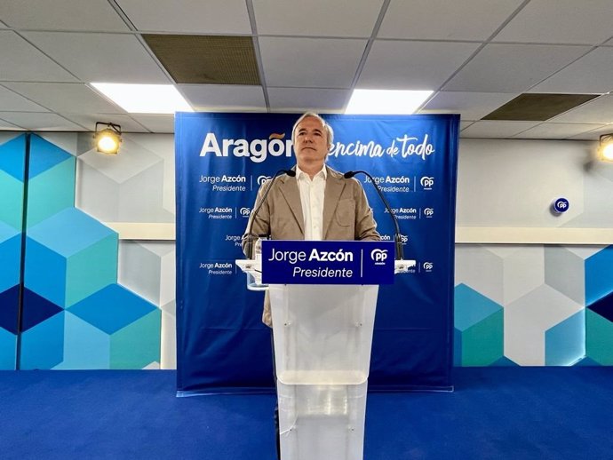 El presidente del Partido Popular en Aragón, Jorge Azcón.
